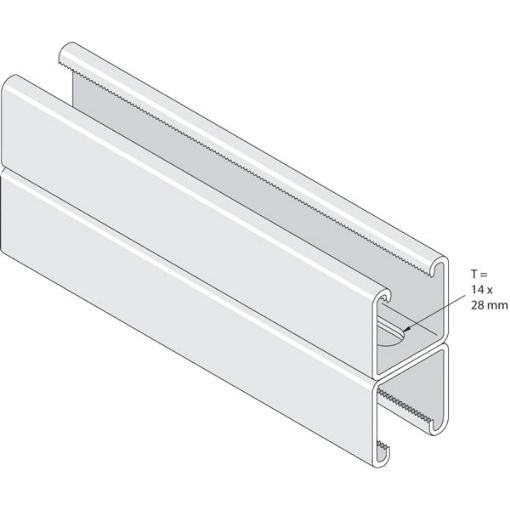 Picture of P1001T - SLOTTED 41mm x 41mm x 3m Back to Back Channel 2.5mm Pre Galv Unistrut 304085