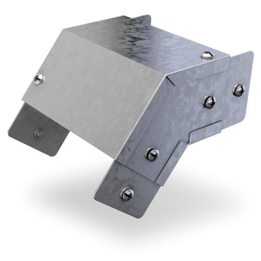 Picture of 100 x 100 Outside Lid 2 Comp. 45° Cable Trunking Bend Pre Galv SA4445E-2EC 938573
