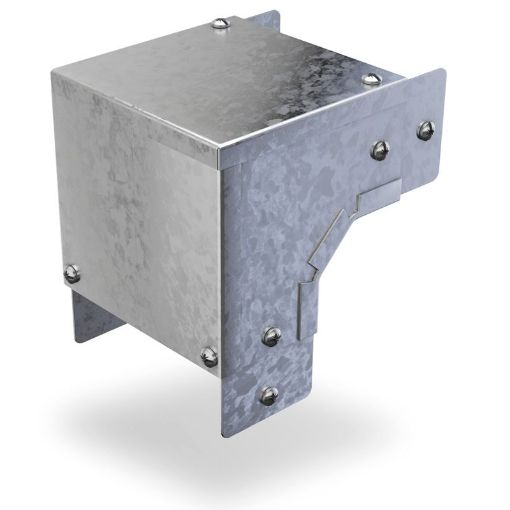 Picture of 100 x 100 Outside Lid 2 Comp. 90° Cable Trunking Bend Pre Galv SA4490E-2EC 938574