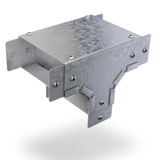 Picture of 100 x 100 Steel Outside Lid Cable Trunking Tee Pre Galv 303649