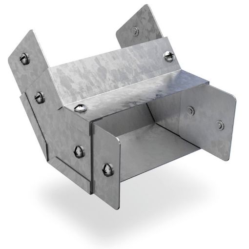 Picture of SA4245I-2EC - 100 x 50 Inside Lid 2 Comp. 45° Cable Trunking Bend Pre Galv SA4245I-2EC 936416