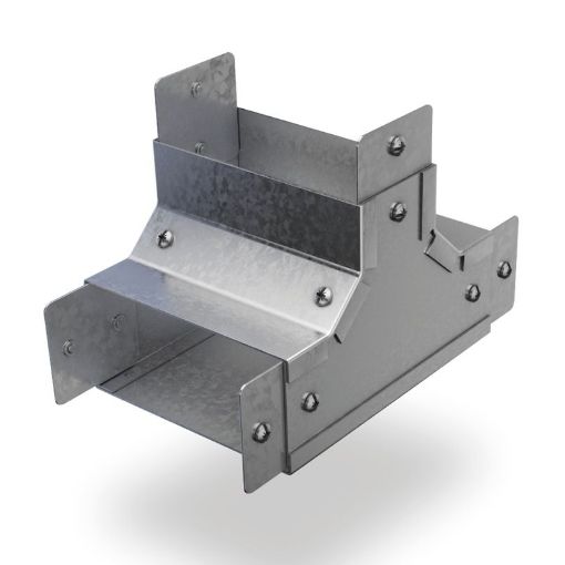 Picture of 50 x 50 Steel Inside Lid Cable Trunking Tee Pre Galv  303606