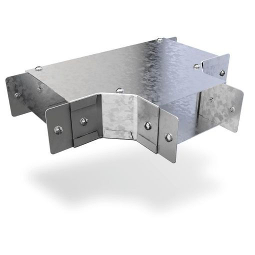 Picture of 150 x 50 Top Lid 2 Comp. Cable Trunking Tee Pre Galv 936442