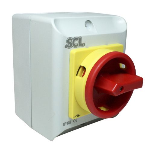 Picture of Rotary Isolator 4 Pole IP65 Enclosed Switch Disconnectors - 20A 5.5Kw 125 x 100 x 120mm - 979022