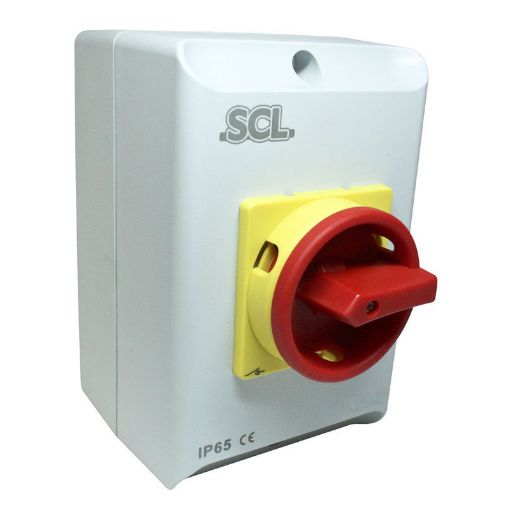 Picture of Rotary Isolator 4 Pole IP65 Enclosed Switch Disconnectors - 40A 15Kw 175 x 114 x 135mm - 977869