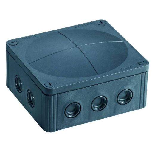 Picture of COMBI 1210/5 Black IP66 Junction Box 5 Pole 57 Amp (160 x 140 x 81mm) Wiska 1462 979070